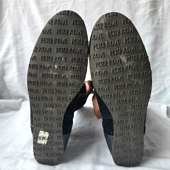 Peter Kent Women's Suede/Leather Flat Boots Black Size 38.5/US 8 Italy - Picture 7 of 10